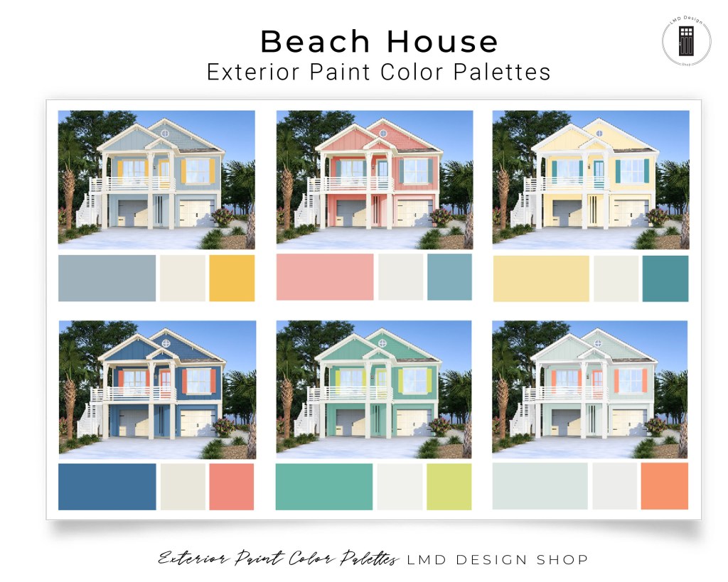 Picture of: Beach House Exterior Paint Color Palettes Home Exterior – Etsy