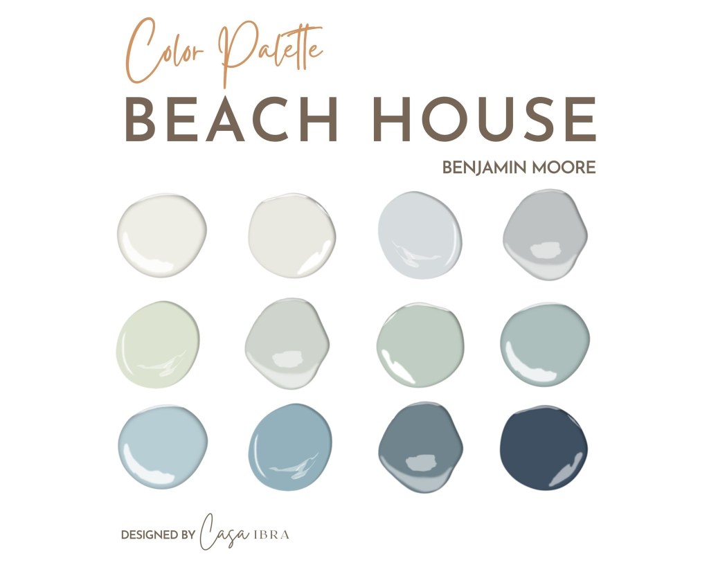 Picture of: Beach House Paint Color Palette Benjamin Moore Interior – Etsy