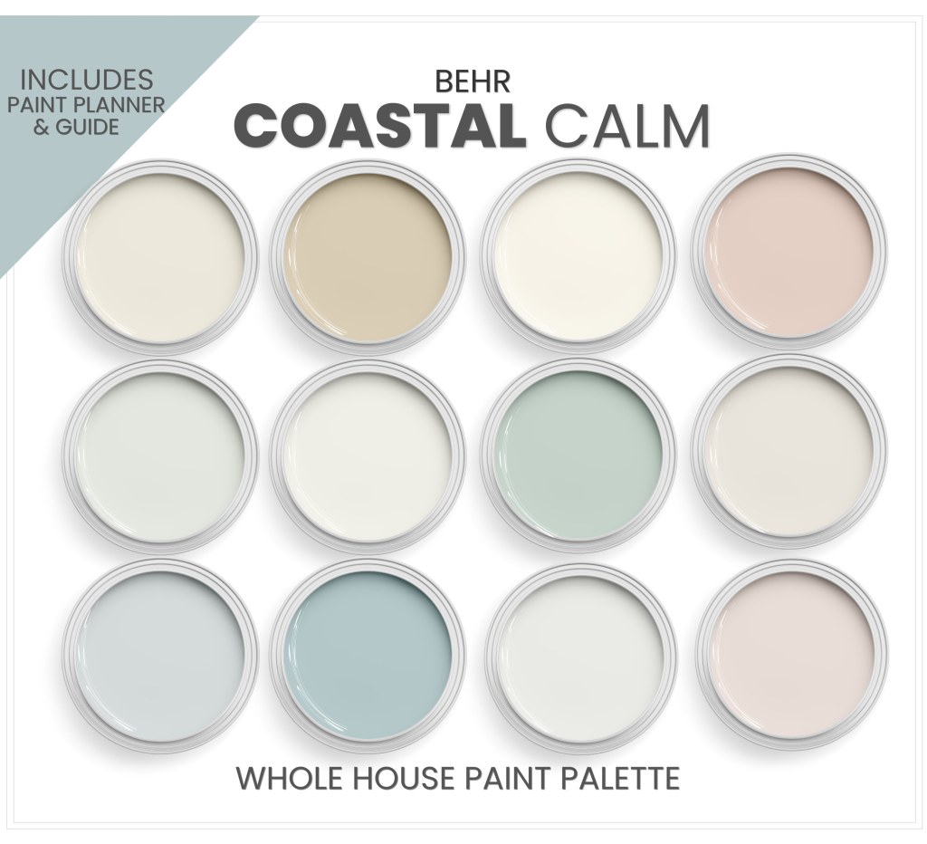 Picture of: Behr Coastal Paint Colors This Color Palette includes Behr – Etsy