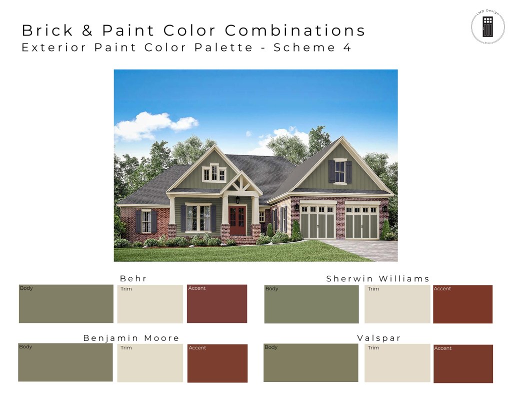 Picture of: Brick and Paint Exterior Color Combinations Exterior Paint – Etsy