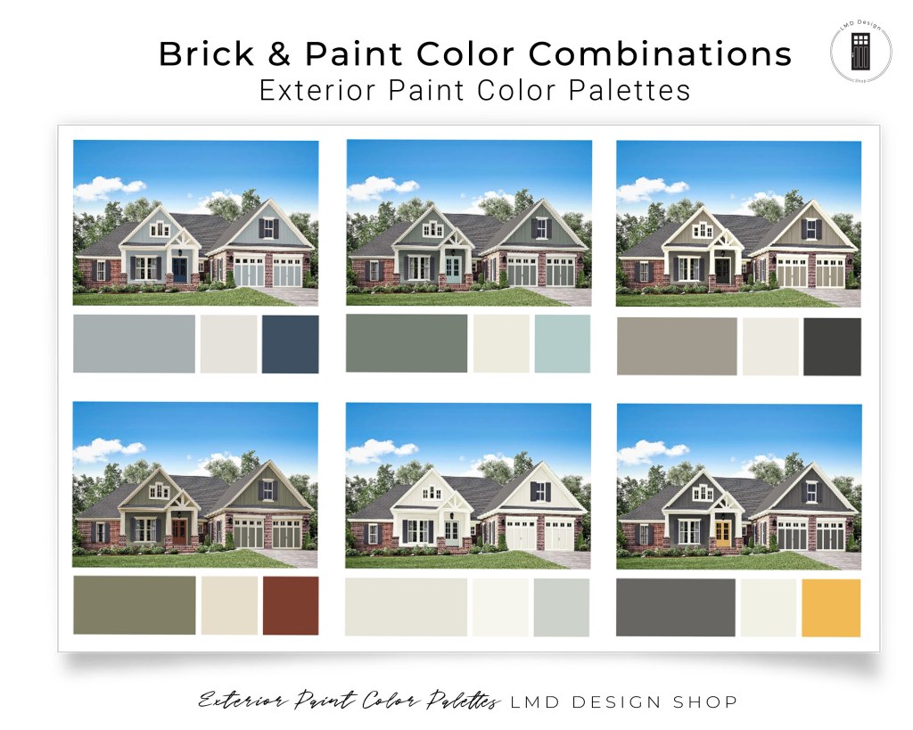 Picture of: Brick Exterior Paint Color Palettes Exterior Paint Colors – Etsy