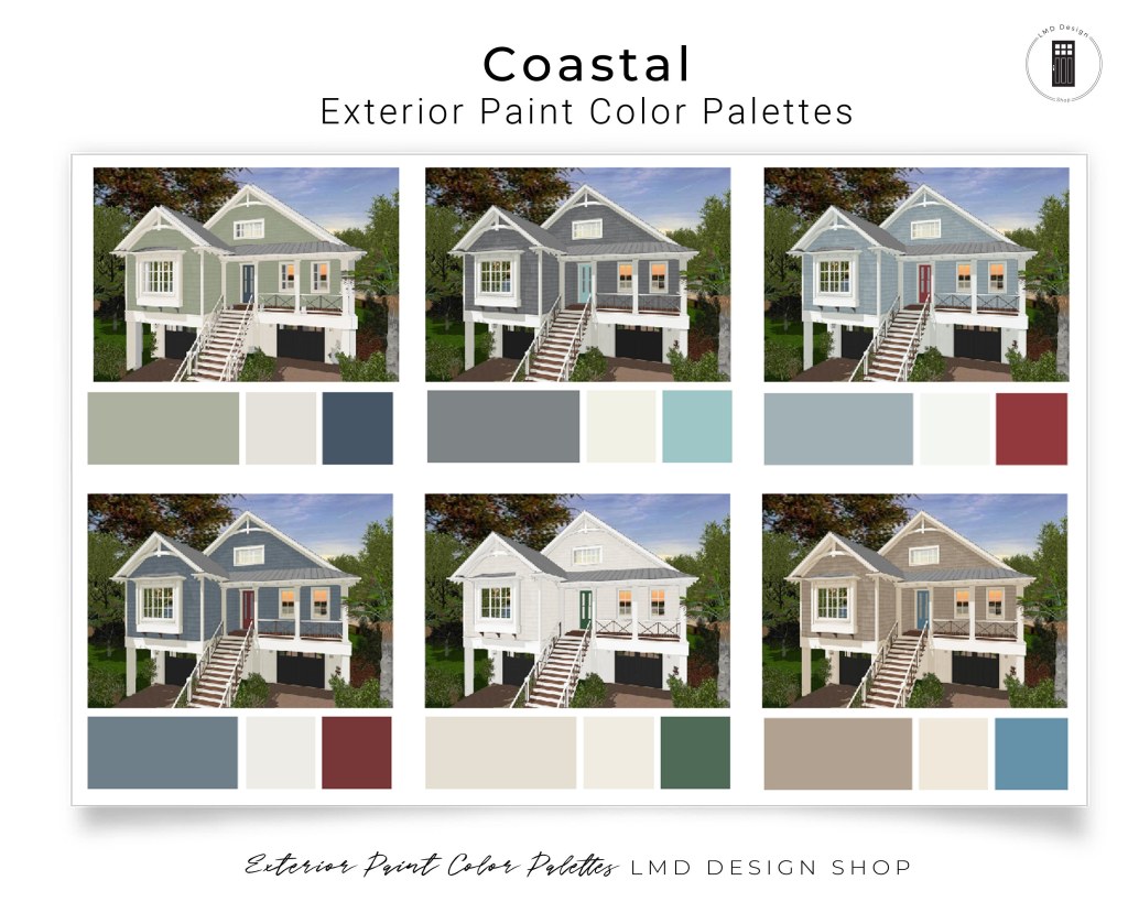 Picture of: Coastal Exterior Paint Color Palettes Exterior Paint Schemes – Etsy