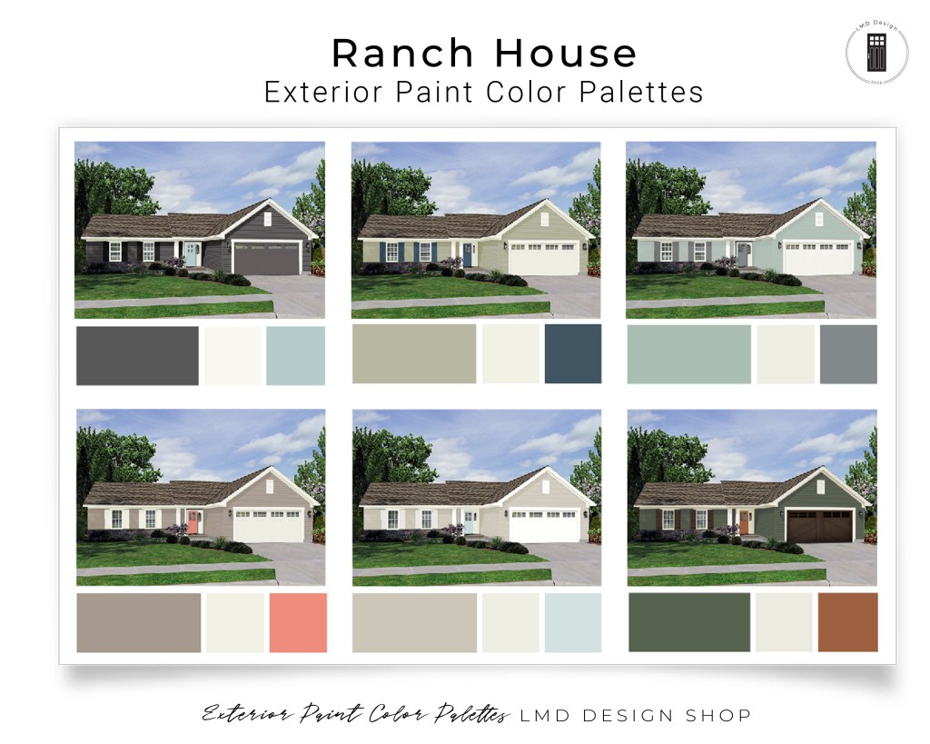 Picture of: Exterior Paint Color Palette for Ranch House Paint Colors – Etsy