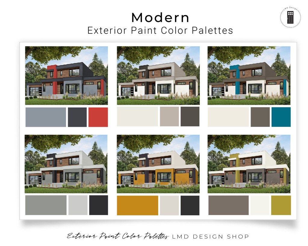 Picture of: Exterior Paint Color Palettes Modern Home House Paint Color – Etsy
