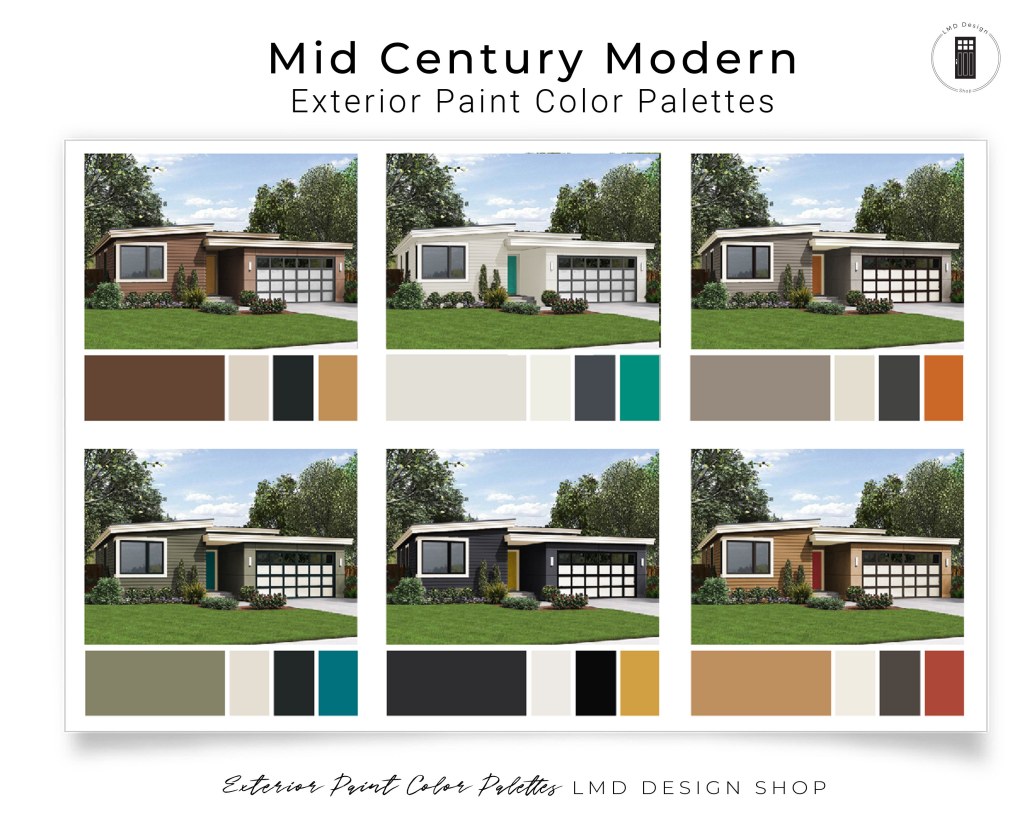 Picture of: Exterior Paint Color Schemes Mid Century Modern Exterior – Etsy