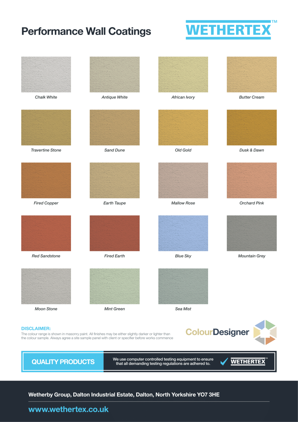 Picture of: Exterior Wall Coating Colour Chart & paint shade selector