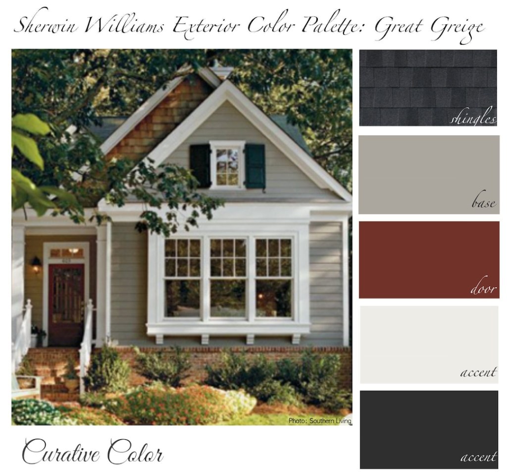 Picture of: Great Greige SHERWIN WILLIAMS Exterior Color Palette – Etsy