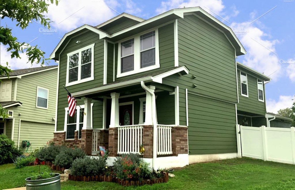 Picture of: Green Exterior House Paint Project – SurePRO Painting