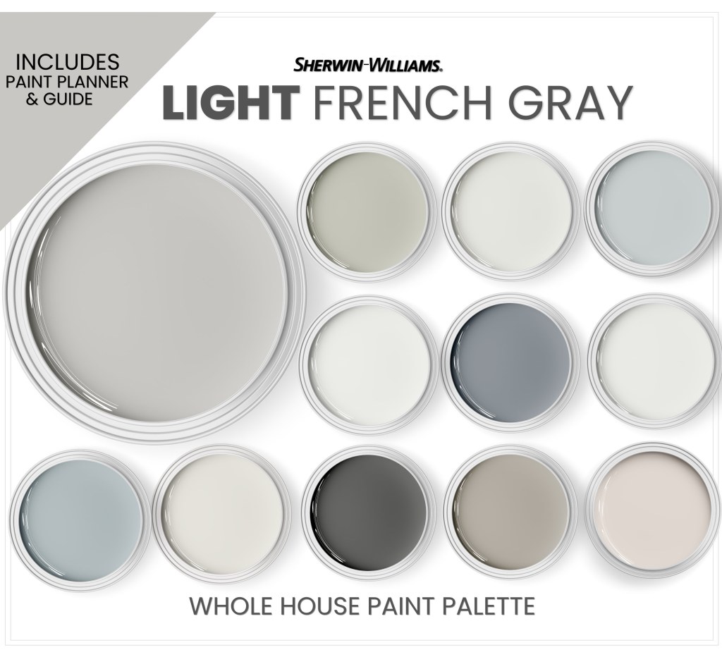 Picture of: Light French Gray Color Palette Top Sherwin Williams Gray – Etsy