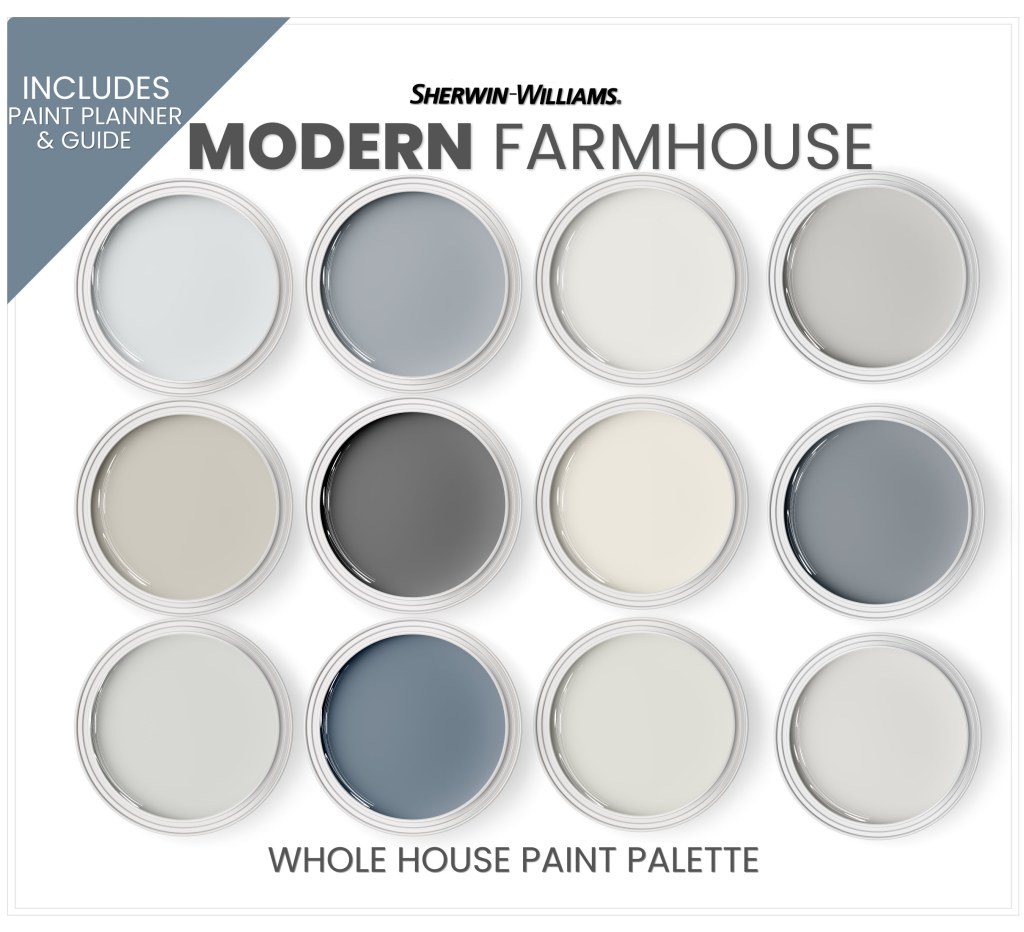 Picture of: Modern Farmhouse Paint Colors  Farmhouse Colors for – Etsy