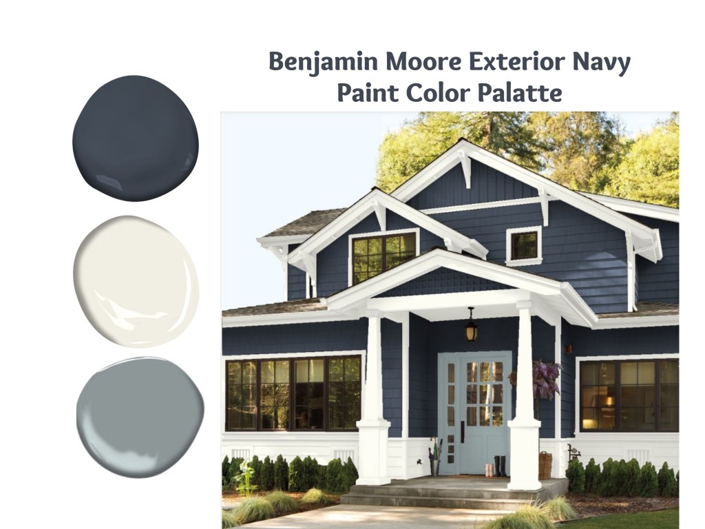 Picture of: Navy Blue Exterior Paint Color Scheme Blue Exterior House – Etsy